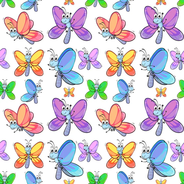 Nahtlose Schmetterlinge — Stockvektor