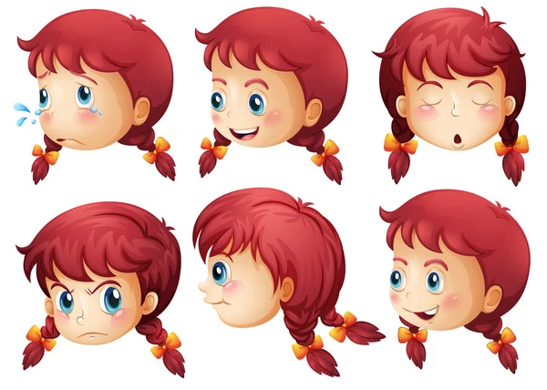 Girl expressions — Stock Vector