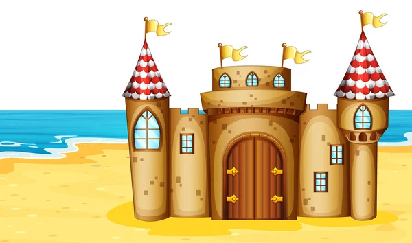 Slottet på stranden — Stock vektor