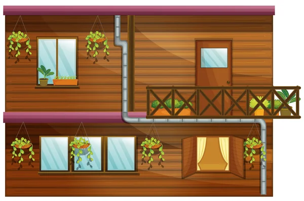 Casa de madeira — Vetor de Stock