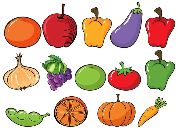 Gesundes Obst und Gemüse — Stockvektor
