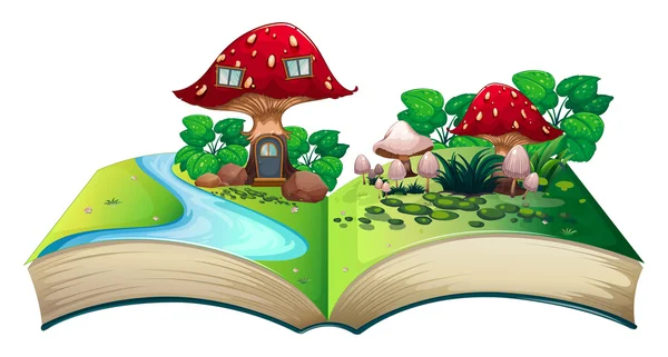 Mushroom pop-up boek — Stockvector