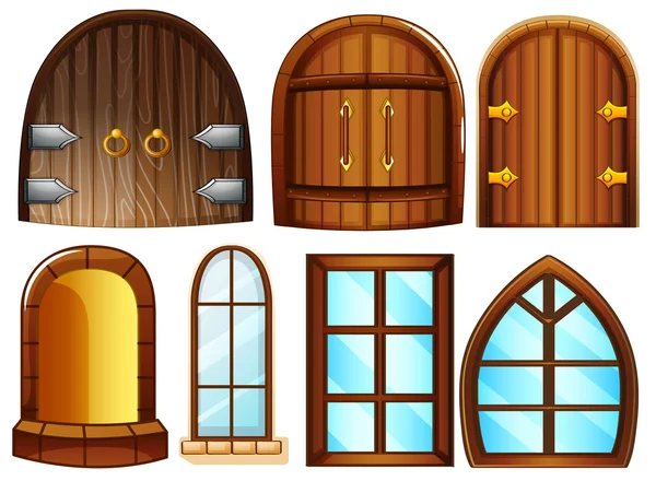 Puertas y ventanas — Vector de stock