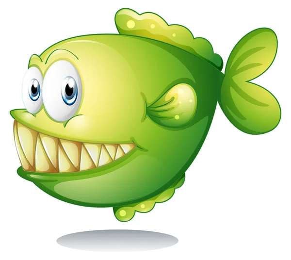 Un gros poisson vert — Image vectorielle