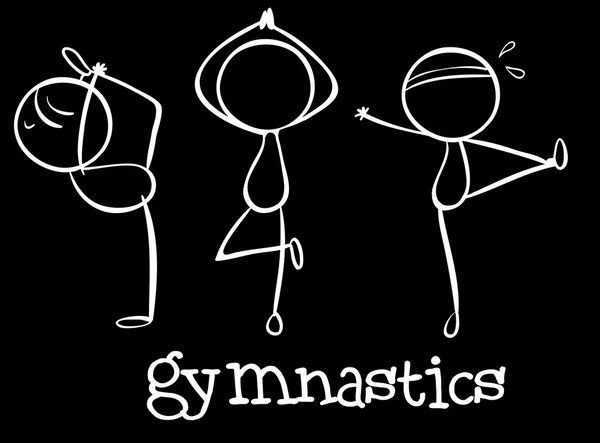 Tres gimnastas — Vector de stock