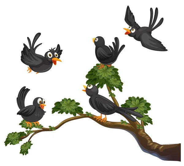 Czarne ptaki — Wektor stockowy