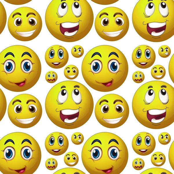 Seamless happy face — Stock Vector