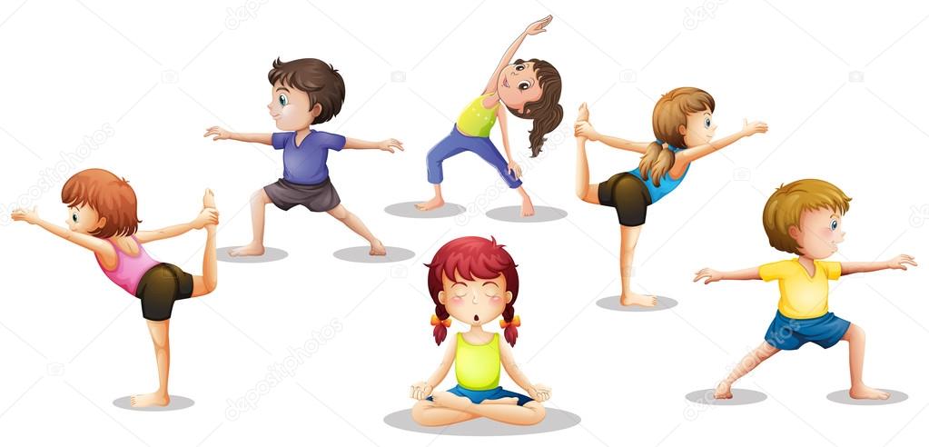 Children stretching