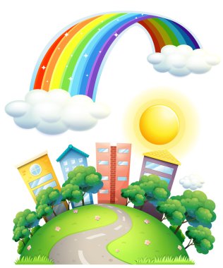 Gökkuşağının üstünde şehir