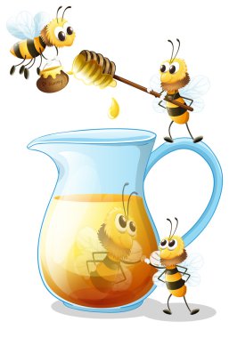 Bees and honey clipart