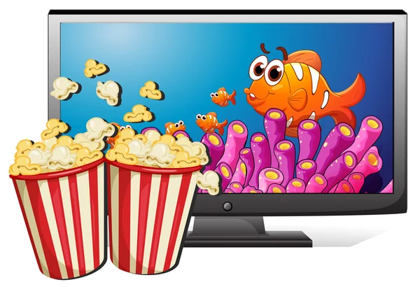 TV och popcorn — Stock vektor