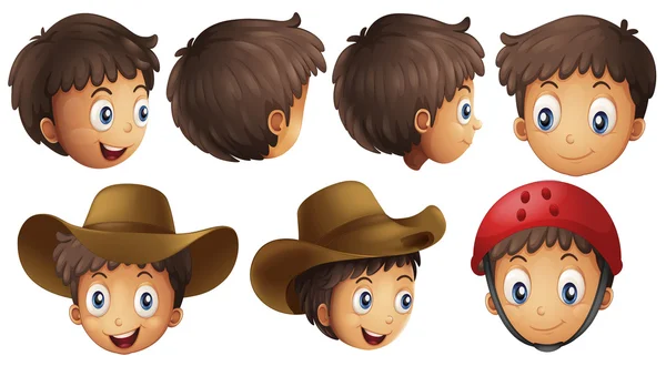 Boy heads — Stock Vector