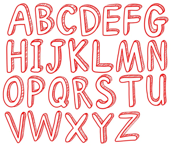 Alphabets rouges — Image vectorielle