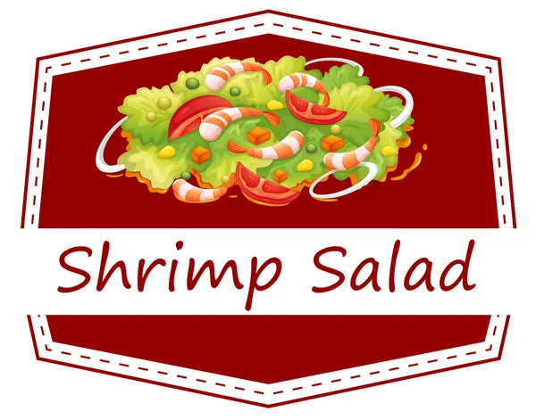 Shrimp salad — Stock Vector