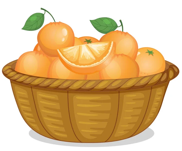 Cesta de laranjas —  Vetores de Stock