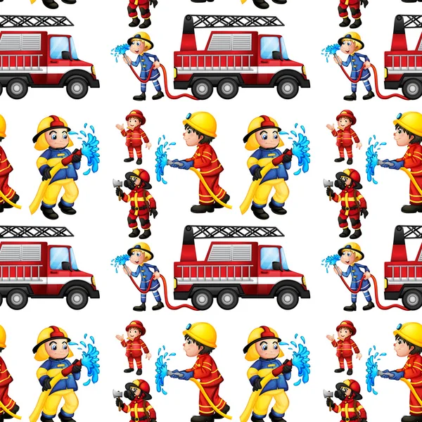 Seamless firefighters — Stock Vector