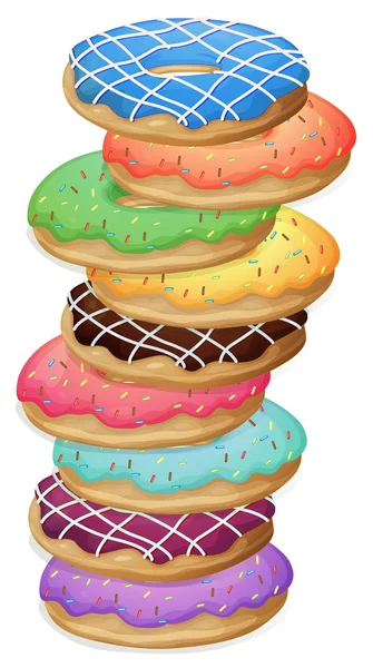 Donuts coloridos — Vetor de Stock