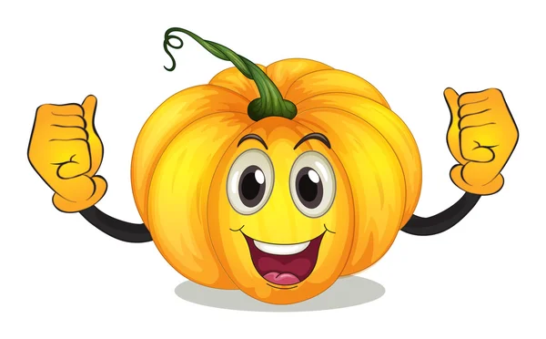 Una calabaza fuerte con una cara sonriente — Archivo Imágenes Vectoriales