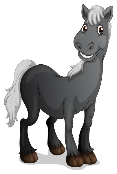 A smiling black horse — Stock Vector