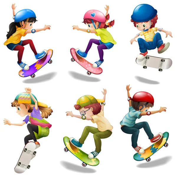 Male and female skaters — Stock Vector