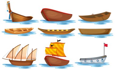 Boat set clipart