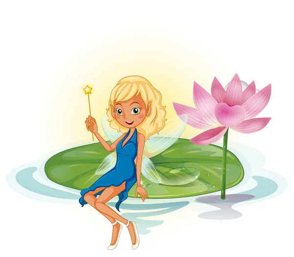 Fairy and lotus — Stock Vector