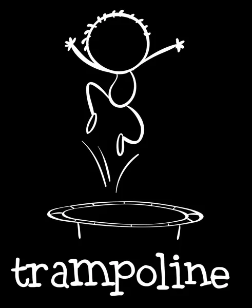 Trampoline springen — Stockvector