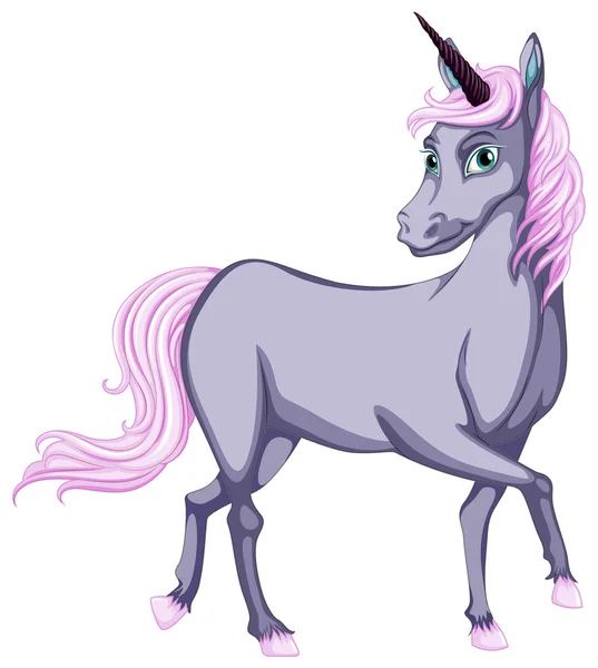 Grey unicorn — Stock Vector