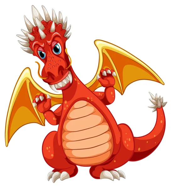 Dragón rojo — Vector de stock