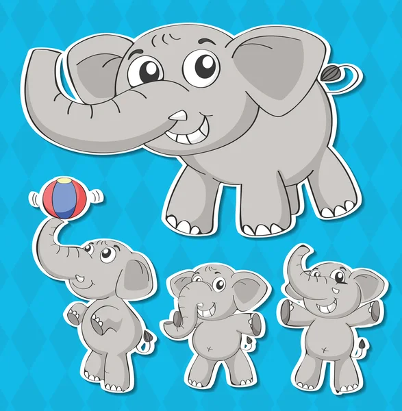 Elephants Illustration — Stock Vector