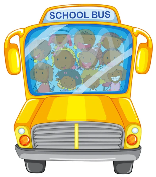 Kinderen en school bus — Stockvector