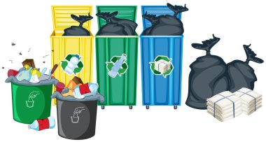 Rubbish bins clipart
