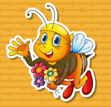 Arı ve çiçek şekil