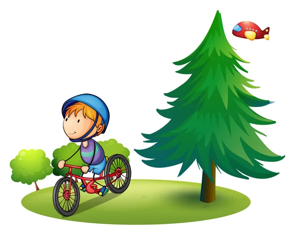 Niño y bicicleta — Archivo Imágenes Vectoriales