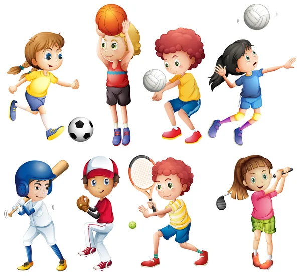 Kinder und Sport — Stockvektor