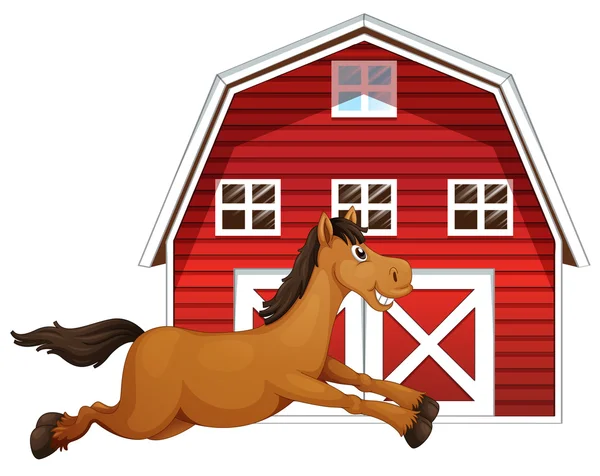 Pferd und Stall — Stockvektor