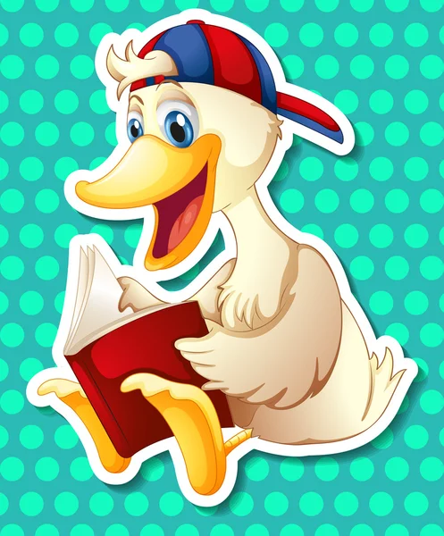 Duck and book — Stock Vector