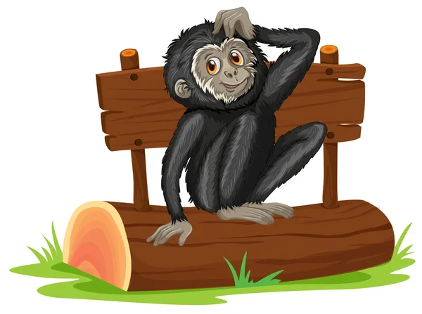 Gibbon illustratie — Stockvector