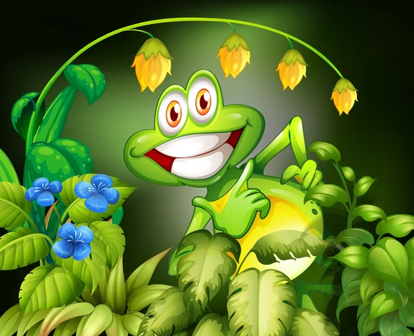 青蛙与花 — 图库矢量图片