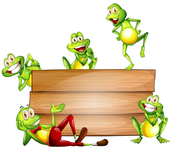 Żaby i znak ilustracja — Wektor stockowy