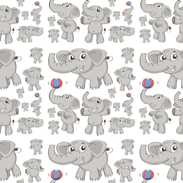Illustrazione senza soluzione di continuità dell'elefante — Vettoriale Stock