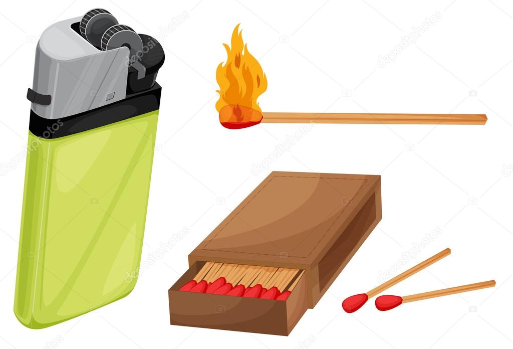 Matches and lighter Stock Vector by ©interactimages