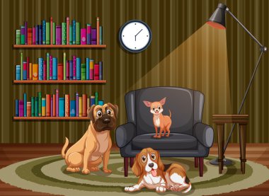 Köpekler ve oturma odası