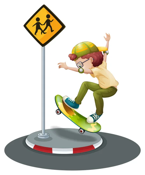 Ragazzo e skateboard — Vettoriale Stock