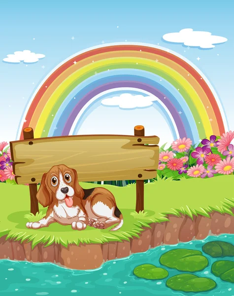 Dog and rainbow — Stock Vector
