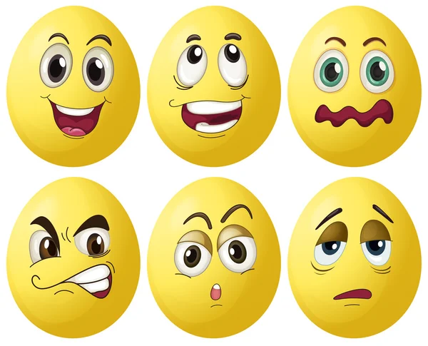 Egg expressions — Stock Vector