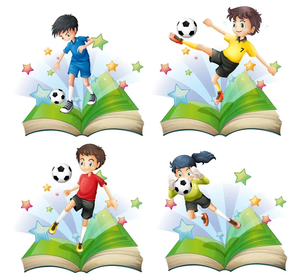 Soccer book set — Stock Vector