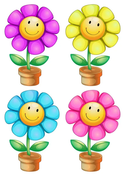 Plantes souriantes — Image vectorielle