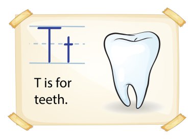 A letter T for tooth clipart