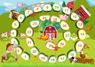 Farm board game clipart